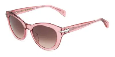Rag & Bone Rnb1084/s 35j/ha Women's Sunglasses Pink Size 53 In Transparent Pink