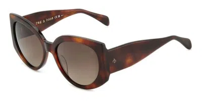 Rag & Bone Rnb1085/g/s Asian Fit 086/ha Women's Sunglasses Tortoiseshell Size 58 In Brown