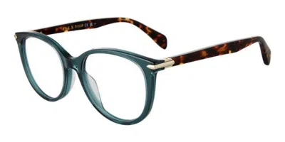 Rag & Bone Rnb3023 Zi9 Women's Glasses Blue Size 51 - Free Lenses - Blue Light Block Available In Transparent Teal Blue