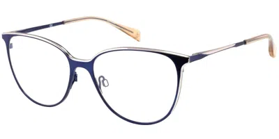 Rag & Bone Rnb3032 B88 Women's Glasses Blue Size 54 - Free Lenses - Blue Light Block Available In Blue Silver