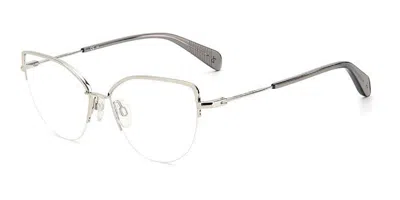 Rag & Bone Rnb3042/g Asian Fit 010 Women's Glasses Silver Size 53 - Free Lenses - Blue Light Block Available In Palladium Silver