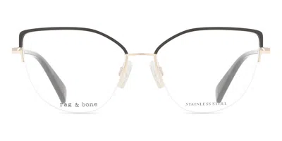 Rag & Bone Rnb3042/g Asian Fit Rhl Women's Glasses Gold Size 53 - Free Lenses - Blue Light Block Available In Black Gold