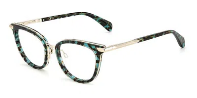 Rag & Bone Rnb3051/g Asian Fit Women's Glasses, Tortoiseshell, Size 51 In Green
