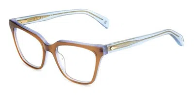 Rag & Bone Rnb3057 3lg Women's Glasses Brown Size 53 - Free Lenses - Blue Light Block Available In Transparent Brown On Transparent Light B