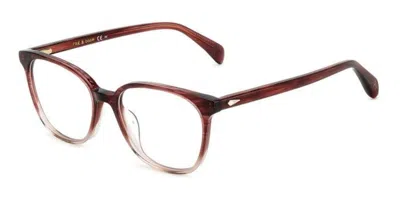 Rag & Bone Rnb3059 K4g Women's Glasses Burgundy Size 52 - Free Lenses - Blue Light Block Available In Burgundy Horn