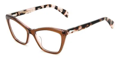 Rag & Bone Rnb3065 09q Women's Glasses Brown Size 53 - Free Lenses - Blue Light Block Available In Transparent Dark Brown