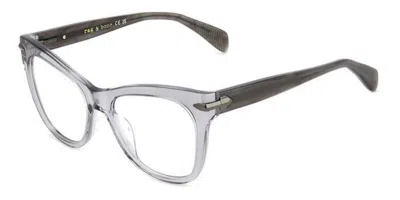 Rag & Bone Rnb3074 Kb7 Women's Glasses Clear Size 53 - Free Lenses - Blue Light Block Available In Transparent Grey