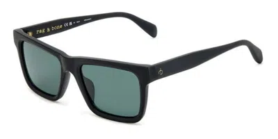 Rag & Bone Rnb5053/g/s Asian Fit 003/qt Men's Sunglasses Black Size 54 In Matte Black