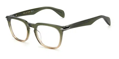 Rag & Bone Rnb7008 1ed Men's Glasses Green Size 49 - Free Lenses - Blue Light Block Available In Transparent Green