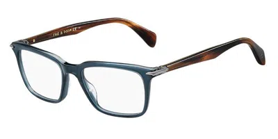 Rag & Bone Rnb7030 S9w Men's Glasses Blue Size 55 - Free Lenses - Blue Light Block Available In Blue Green