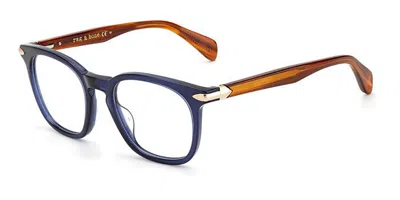 Rag & Bone Rnb7037/g S9w Men's Glasses Blue Size 50 - Free Lenses - Blue Light Block Available In Transparent Dark Blue