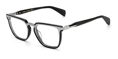 Rag & Bone Rnb7039 Ans Men's Glasses Black Size 51 - Free Lenses - Blue Light Block Available In Black Dark Ruthenium
