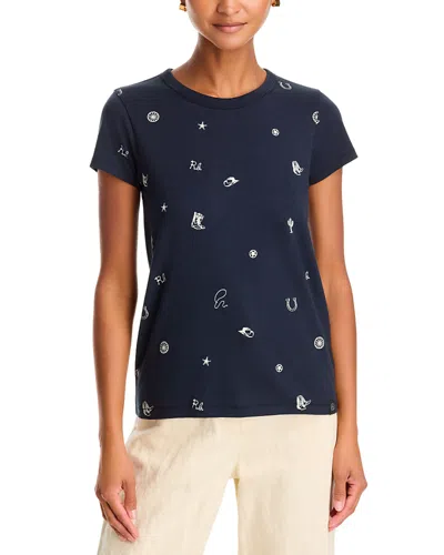 Rag & Bone Rodeo Cotton Tee In Blue