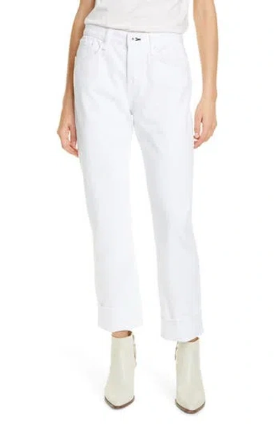 Rag & Bone Rosa High Waist Raw Hem Boyfriend Jeans In White