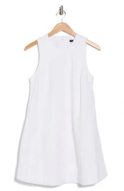 Rag & Bone Rosalind Sleeveless Cotton & Linen Trapeze Dress In White
