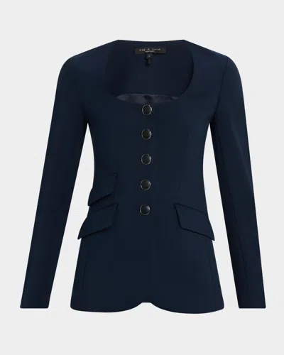 Rag & Bone Roslyn Ponte Blazer In Blue