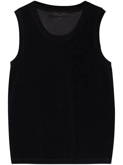Rag & Bone Round-neck Knit Vest In Black