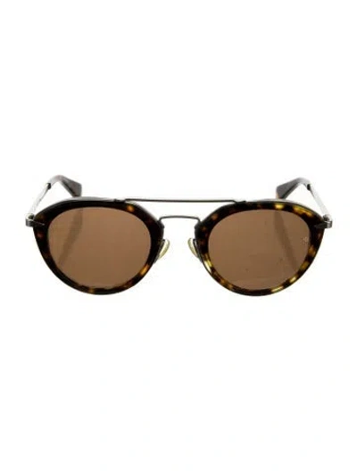 Pre-owned Rag & Bone Round Tinted Sunglasses In Brown
