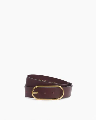 Rag & Bone Rounded Rebound Leather Belt In Burgundy