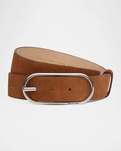RAG & BONE ROUNDED REBOUND SUEDE BELT