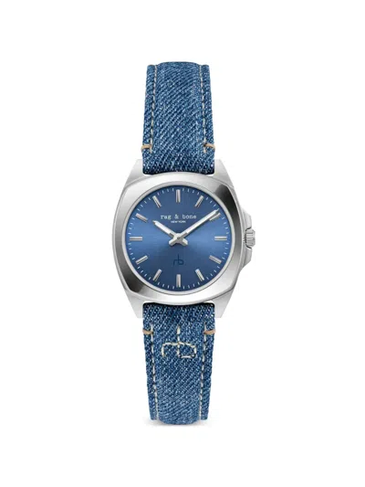 Rag & Bone Round-shape 30mm Watch In Blue