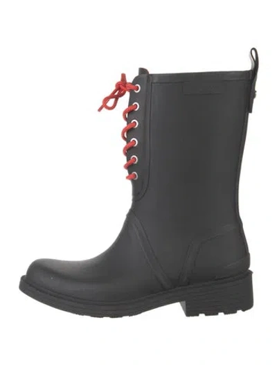 Pre-owned Rag & Bone Rubber Lace-up Boots In Black