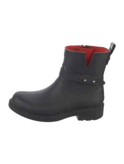 Pre-owned Rag & Bone Rubber Moto Boots In Black