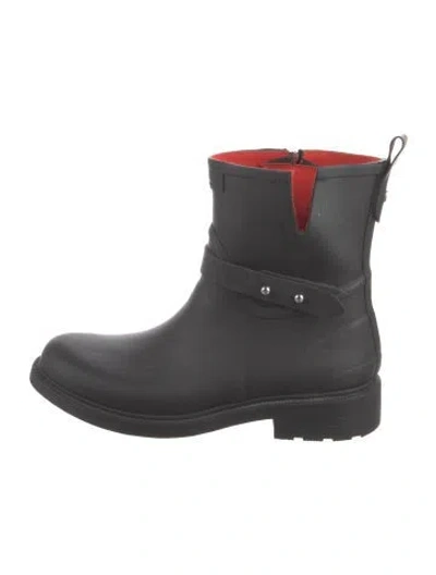 Pre-owned Rag & Bone Rubber Moto Boots In Black