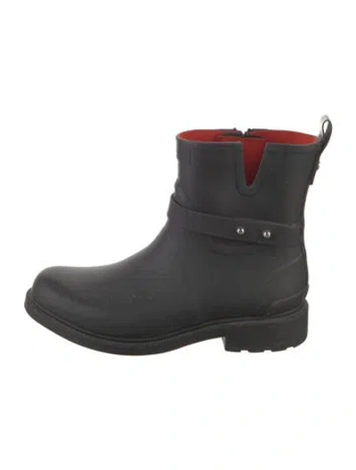 Pre-owned Rag & Bone Rubber Moto Boots In Black