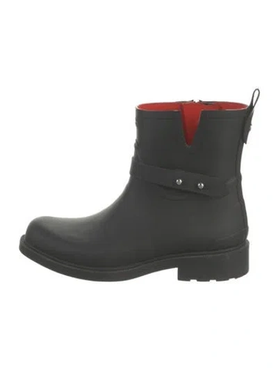 Pre-owned Rag & Bone Rubber Moto Boots In Black