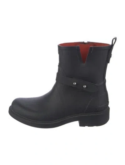 Pre-owned Rag & Bone Rubber Moto Boots In Black