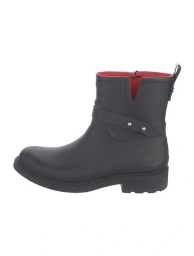 Pre-owned Rag & Bone Rubber Moto Boots In Black