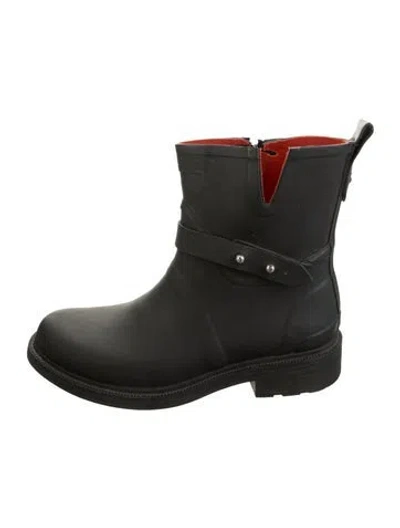 Pre-owned Rag & Bone Rubber Moto Boots In Black
