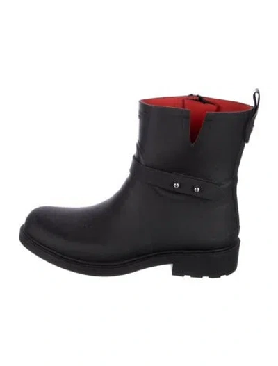 Pre-owned Rag & Bone Rubber Moto Boots In Black