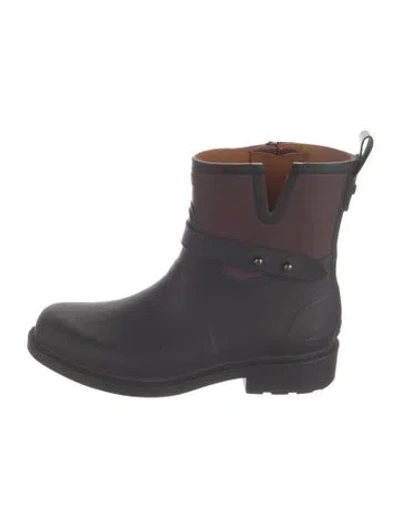 Pre-owned Rag & Bone Rubber Moto Boots In Black/burgundy