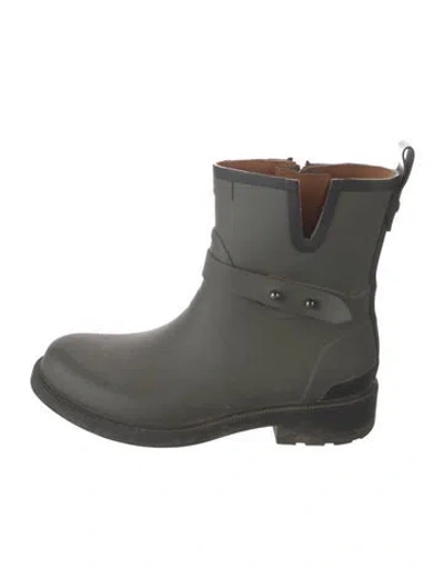 Pre-owned Rag & Bone Rubber Moto Boots In Gray