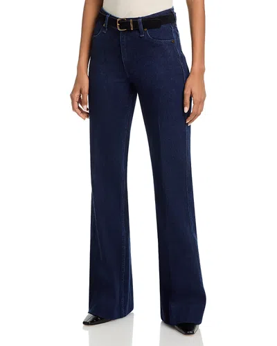 Rag & Bone Ruby High Rise Flare Leg Trouser Jeans In Night Rinse In Blue