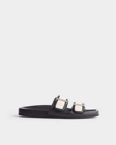 Rag & Bone Rue Canvas-trimmed Leather Slide In Multi