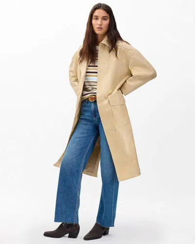 Rag & Bone Rue Lamb Leather Trench Coat In Brown