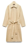 Rag & Bone Rue Leather Trench Coat In Neutral