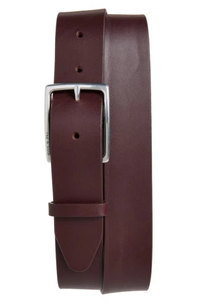 Rag & Bone Rugged Leather Belt In Burgundy