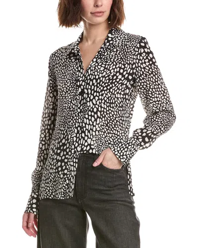 Rag & Bone Sade Silk-blend Printed Blouse In Black