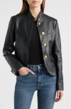 Rag & Bone Sadie Crop Leather Blazer In Black