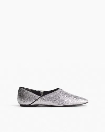 Rag & Bone Sadie Leather Flats In Silver