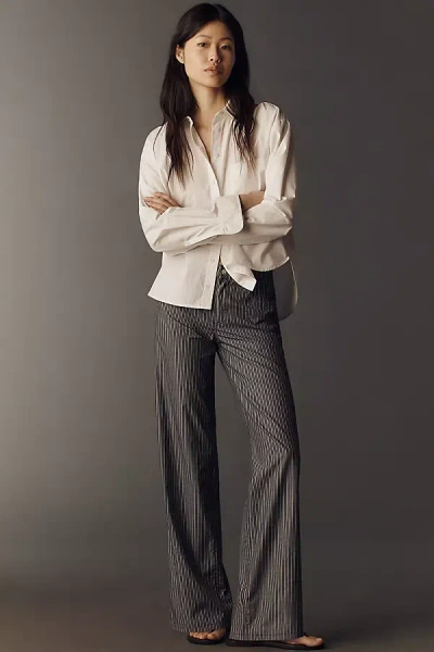 Rag & Bone Saige Cotton Stripe Poplin Pants In Gray