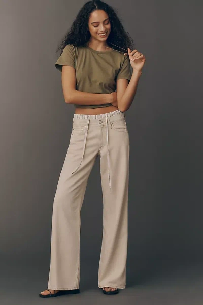 Rag & Bone Saige Featherweight Low-rise Wide Leg Jeans In Neutral