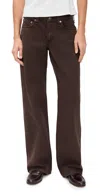Rag & Bone Saige Full Relaxed Straight Jeans Dark Brown In Brown