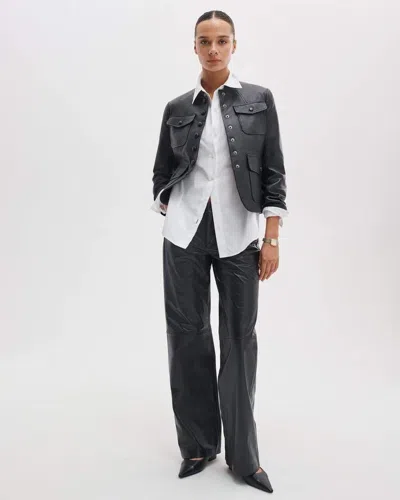 Rag & Bone Saige Leather Pants In Animal Print
