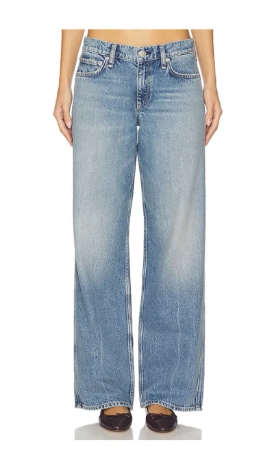 Rag & Bone Saige Low Rise Full Straight Jeans In Blue