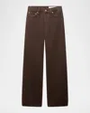 Rag & Bone Saige Low-rise Relaxed Straight Jeans In Brown